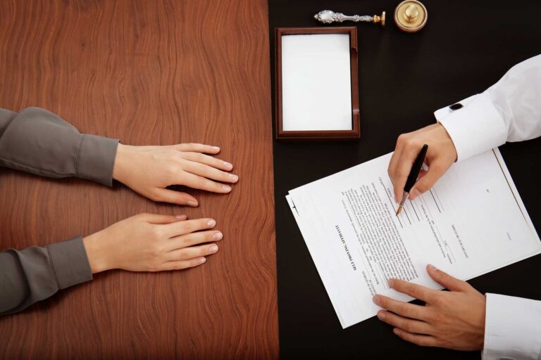 Affiant signing an affidavit