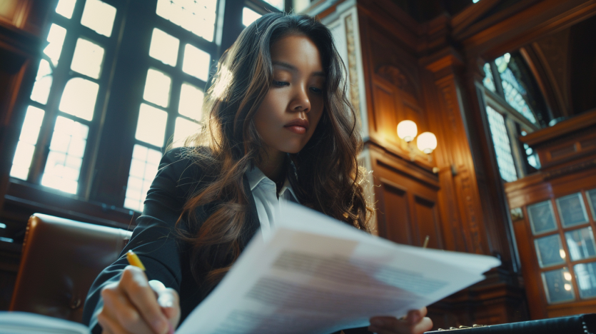 Courtroom Clerk Working on a Minute Order