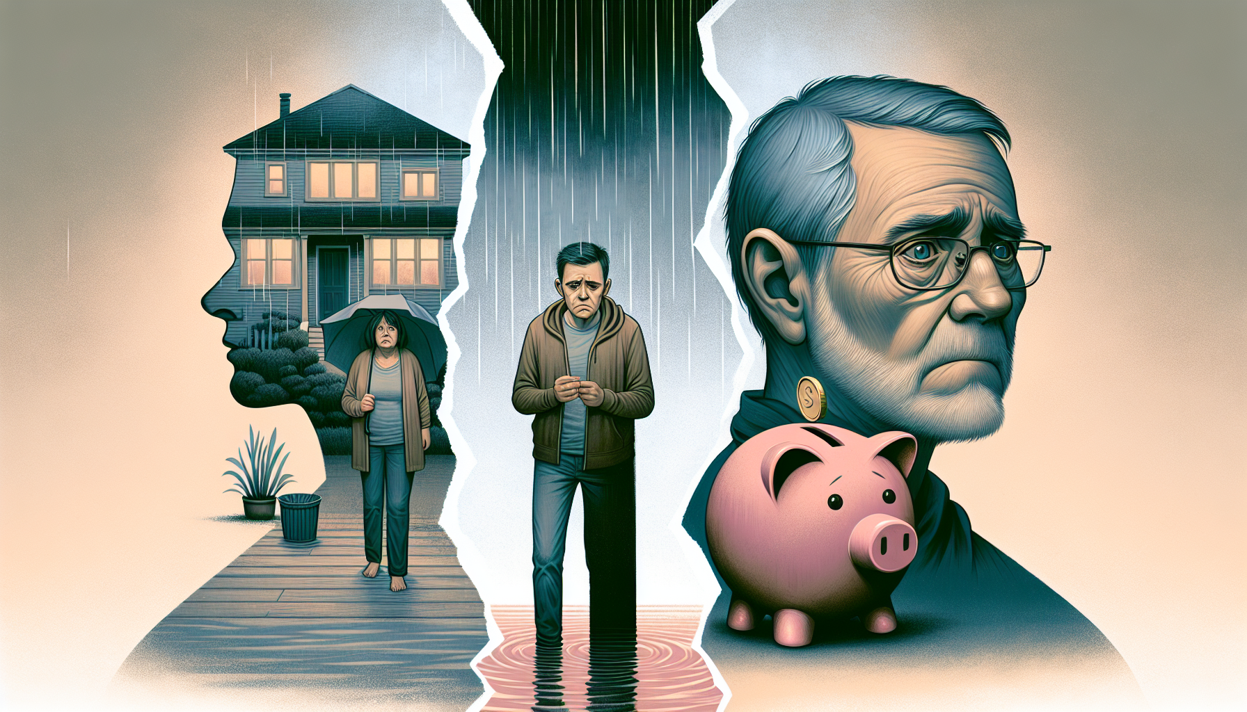 Illustration depicting impact of gray divorce on adult children