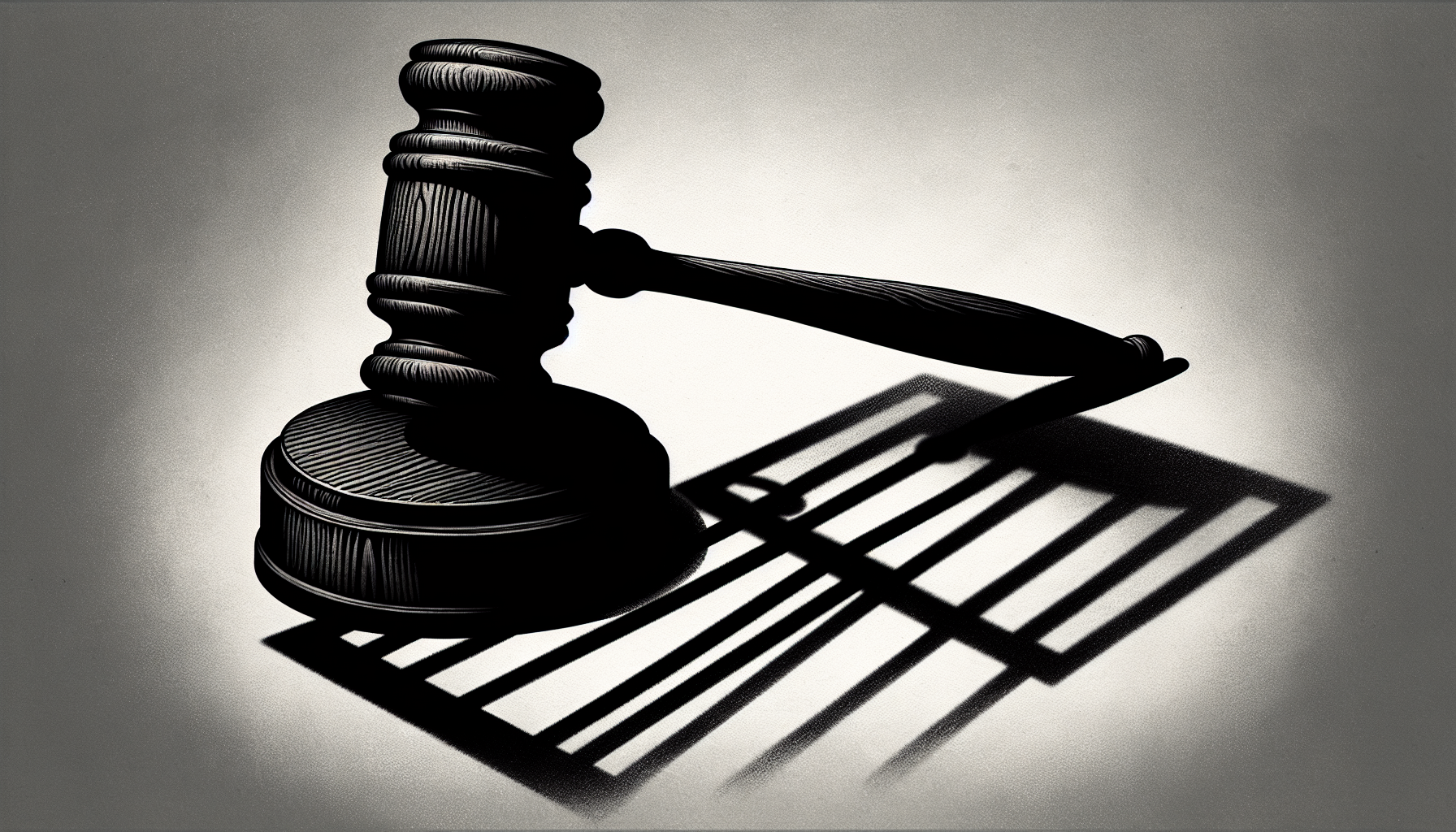 Illustration of a gavel and prison bars symbolizing felony domestic violence convictions