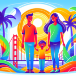 An illustration depicting the concept of child custody in California.