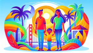 An illustration depicting the concept of child custody in California.