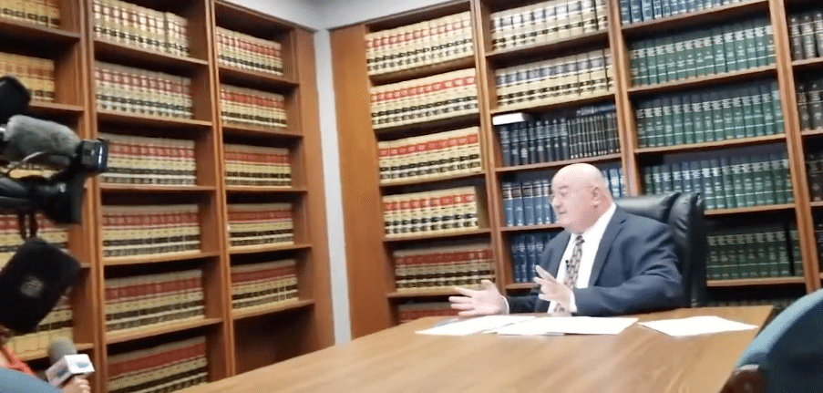 Charles M. Green being interviewed by Telemundo news channel